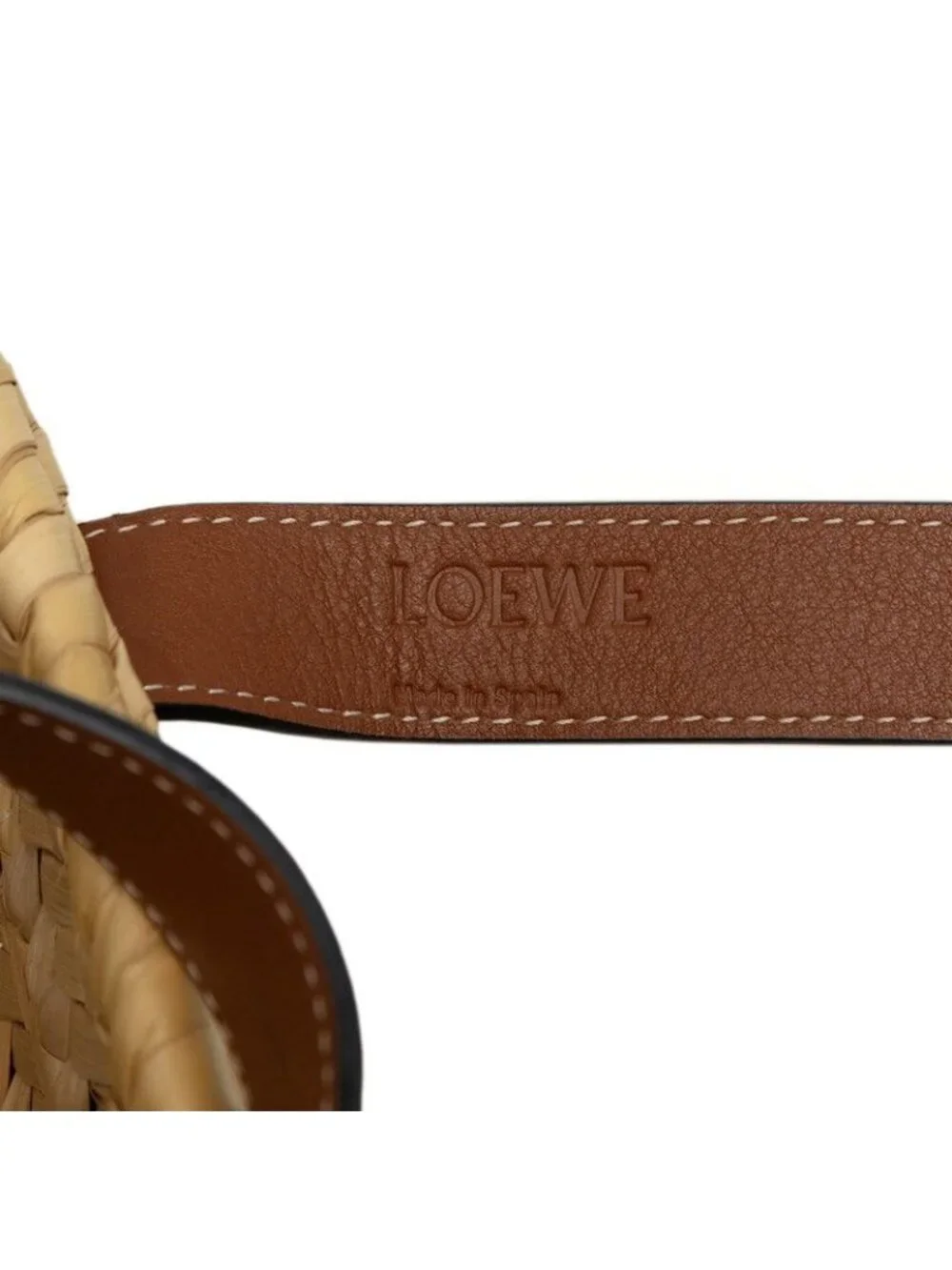 Loewe Basket Bag Small Handbag Bag Natural Brown Raffia Leather